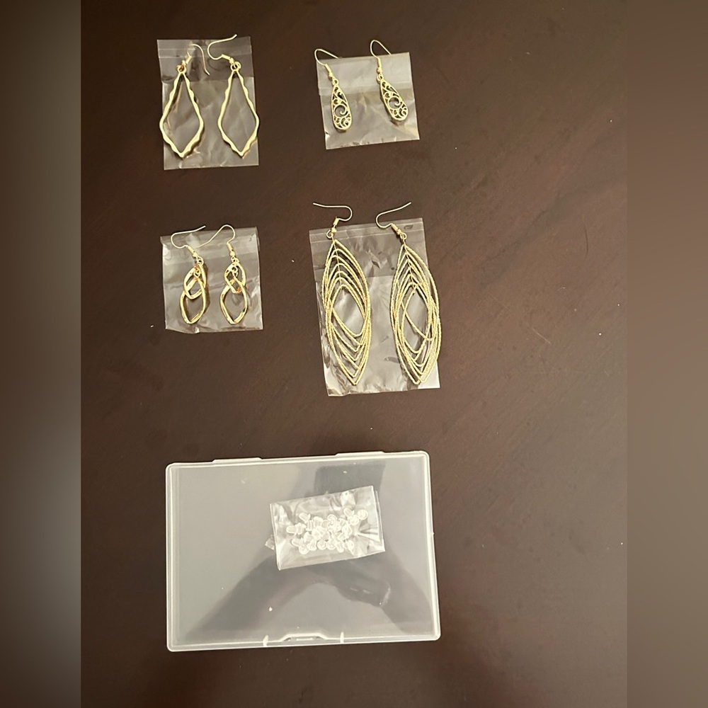 4 Pack of Gold Plated Earrings